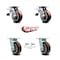 Service Caster 5 Inch Polyurethane Caster Set with Roller Bearings 2 Brakes 2 Swivel Locks SCC SCC-TTL30S520-PPUR-2-BSL-2 - alternate 4